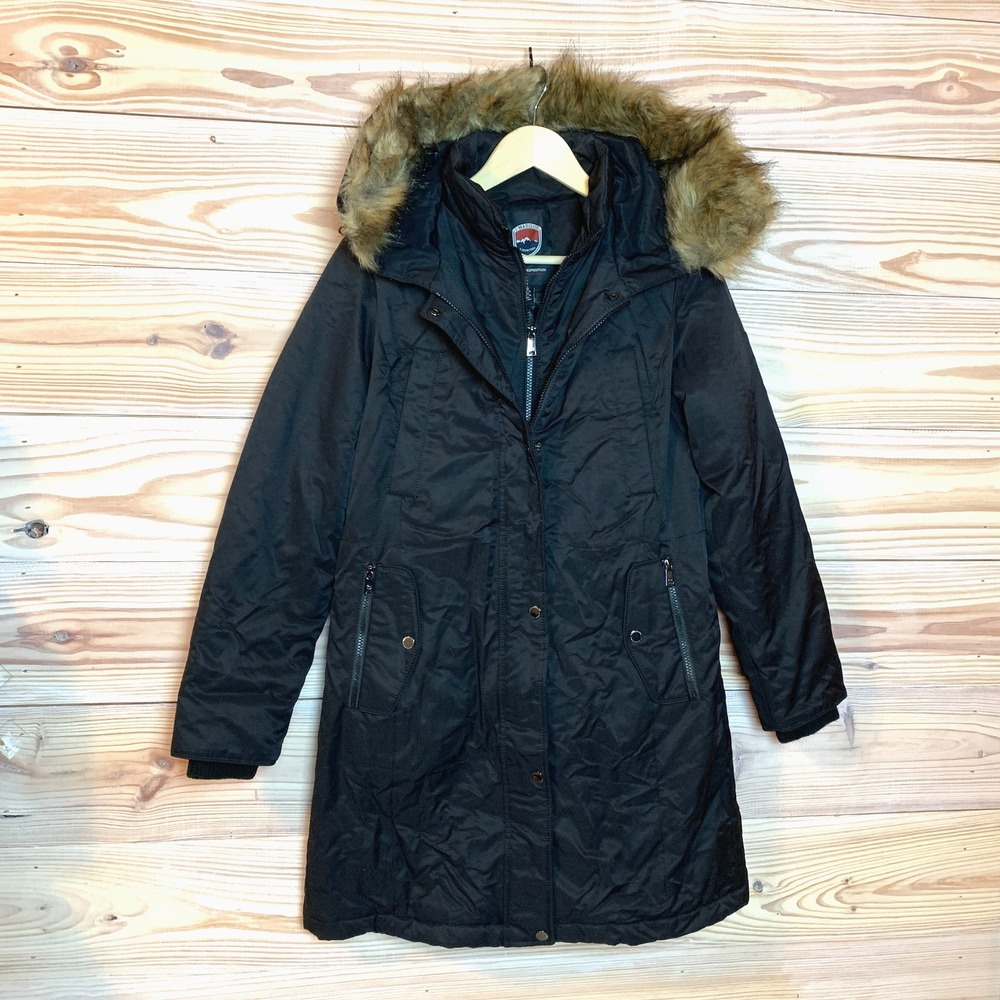 I Madison Expedition Coat Womens Small Parka Black Insulated Puffer Capsule City